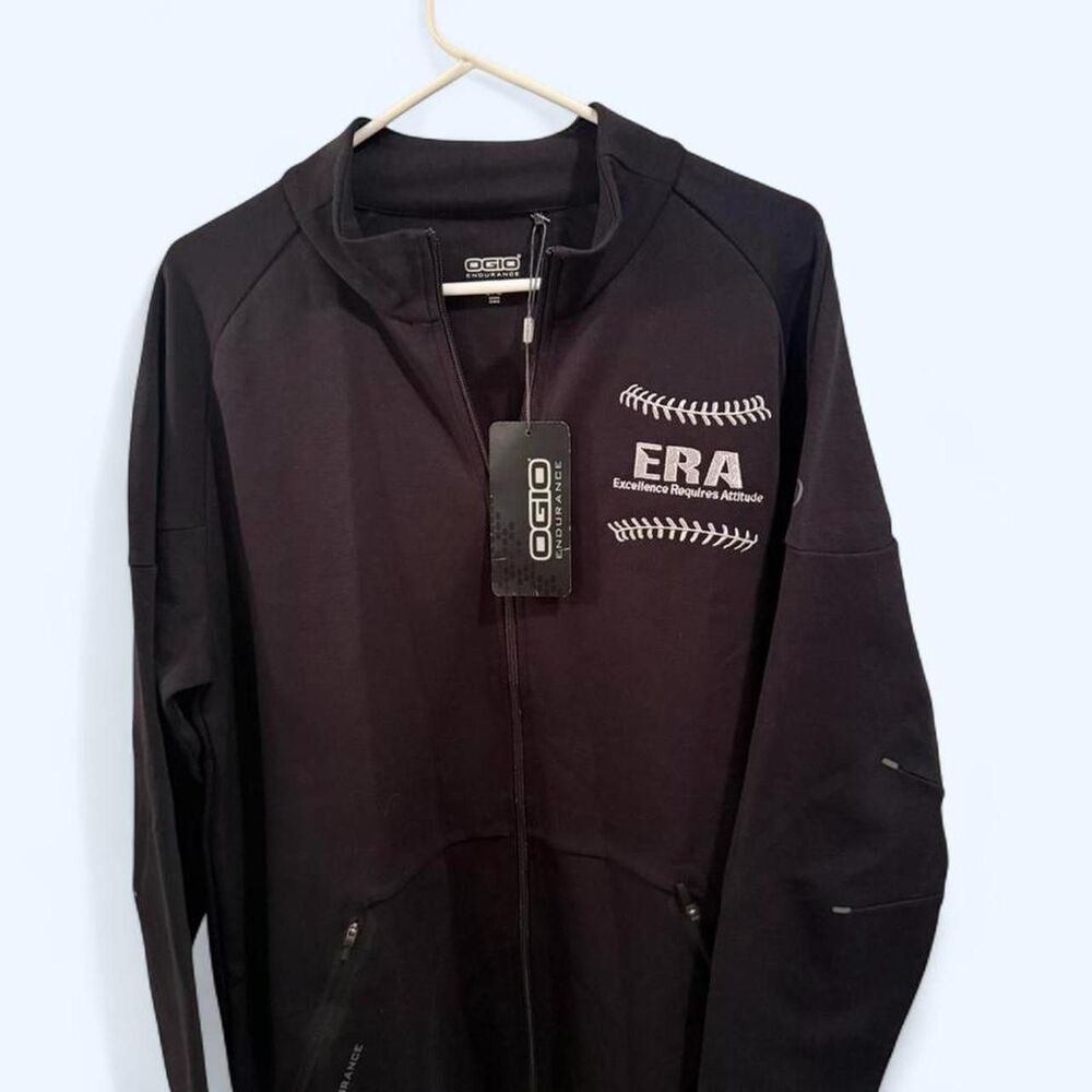 OGIO black zip up jacket with ERA baseball logo #golf brand new